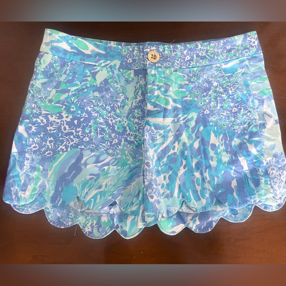 NWT Lilly Pulitzer Buttercup Shorts Blue Haven Hey hey Soleil Print Size 00